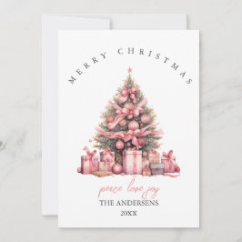 Cartão de Natal de Aguarela Rosa