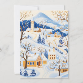 Cartão de Natal de Aldeia Montanhosa Pitoresca