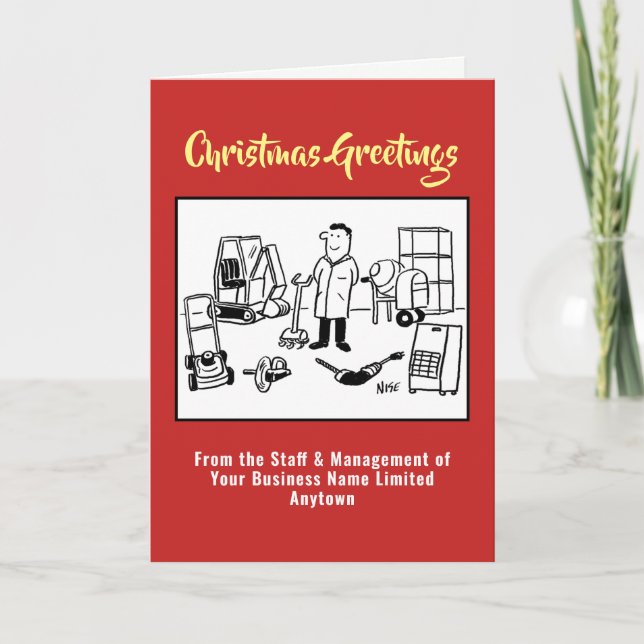 Cartão de Natal de Aluguer de Ferramenta ou Venda  (Frente)