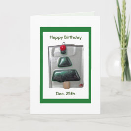 Cartão de Natal de Aniversário de Vidro