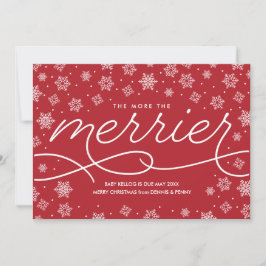 Cartão de Natal de Anúncio de Gravidez Merrier