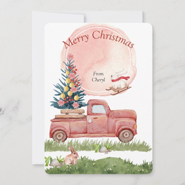 Cartão de Natal de Aquarela (Frente)