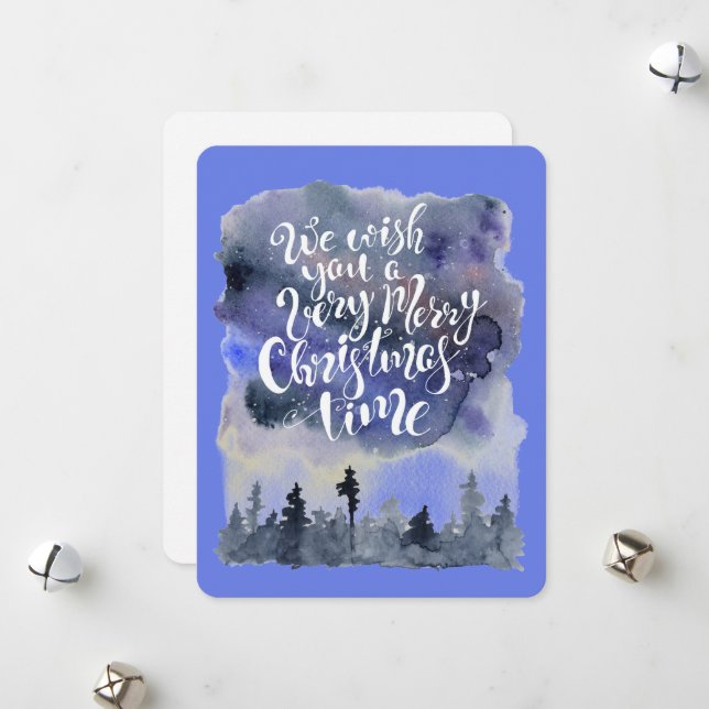 Cartão de Natal de Aquarela (Frente/Verso In Situ)