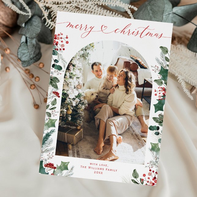 Cartão de Natal de Arch do Coração Mínimo Simples (Criador carregado)