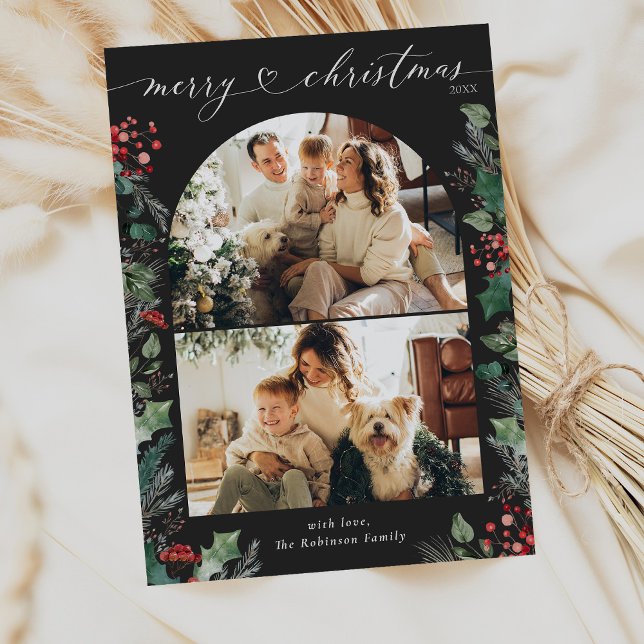 Cartão de Natal de Arch Fotográfico Vermelho 2 Mod (Criador carregado)