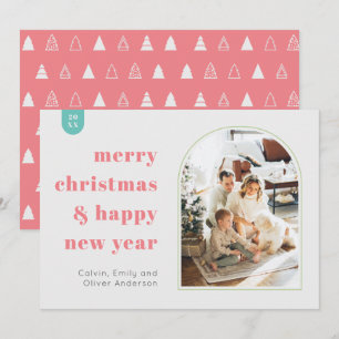 Cartão de Natal de Arch Moderno e de Foto Minimal