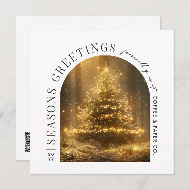 Cartão de Natal de Arch Moderno para Empresas (Frente/Verso)