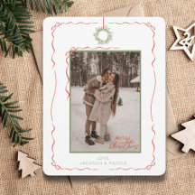 Cartão de Natal De Arco Vermelho De Fita Vermelhos