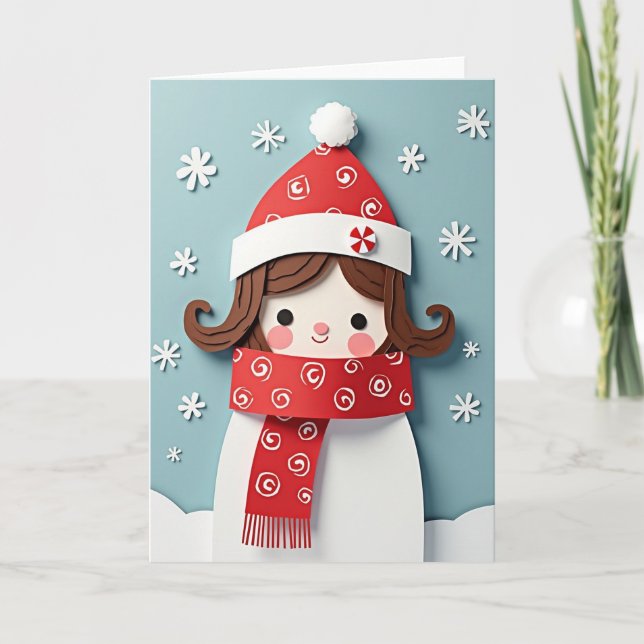Cartão de Natal de Arte em Papel (Frente)