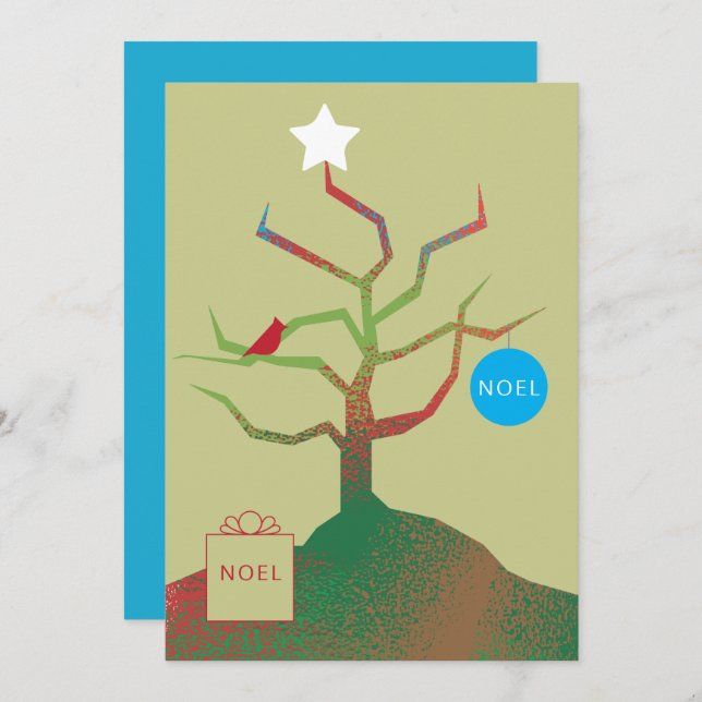 Cartão de Natal De Árvore (Frente/Verso)