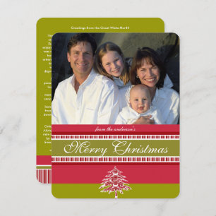 Cartão de Natal de Árvore de Damasco Vermelho