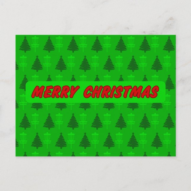 Cartão de Natal de árvore de golfe e cesto (Frente)