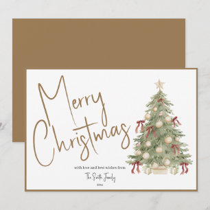 Cartão de Natal de árvore de Natal em aquarela sem
