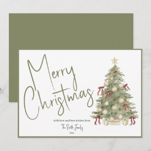 Cartão de Natal de árvore de Natal em aquarela sem