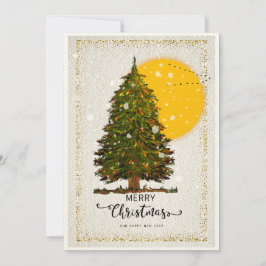 Cartão de Natal de Árvore Elegante com Fundo de So
