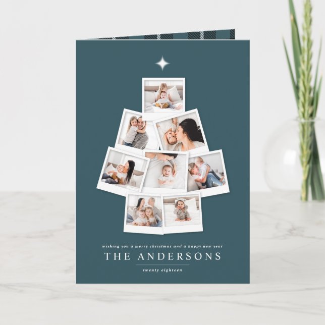 Cartão de Natal de árvore multifoto (Frente)