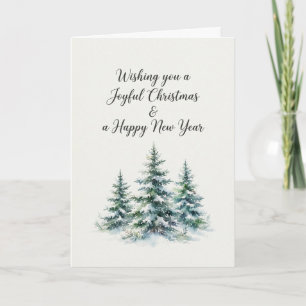 Cartão de Natal de Árvores de Pinheiro Aquarela