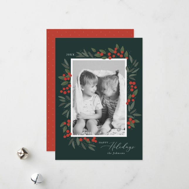 Cartão de Natal de Bagas de Natal (Frente/Verso In Situ)