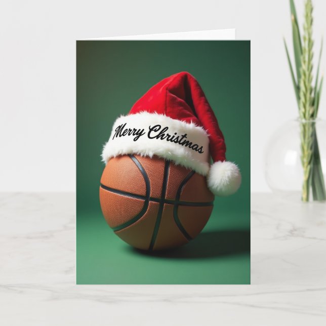 Cartão de Natal de Basquetebol (Frente)