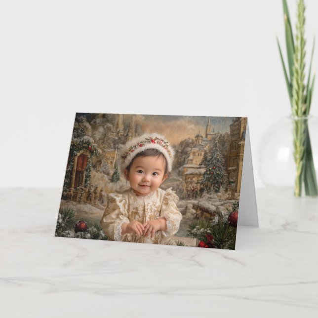 Cartão de Natal de Bebê Antigo (Frente)