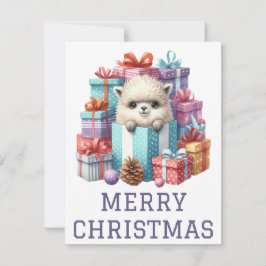 Cartão de Natal de Bebê Bonito Alpaca