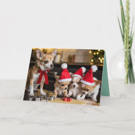 Cartão de Natal de Biscoito com Chihuahua Fofo
