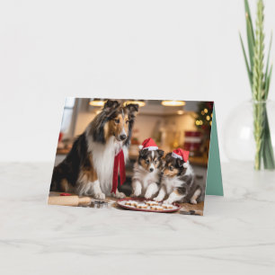 Cartão de Natal de Biscoito Sheltie