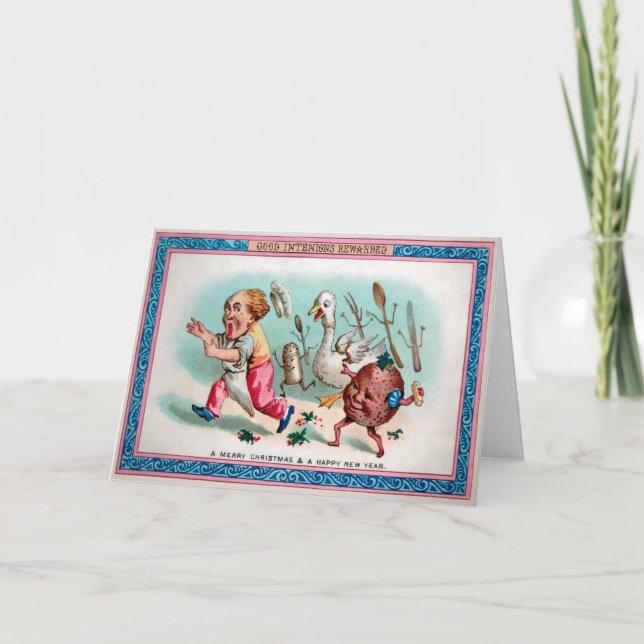 Cartão de Natal de Boas Intenções Vitoriano (Frente)