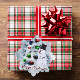 Cartão de Natal de bola de boliche Snowman