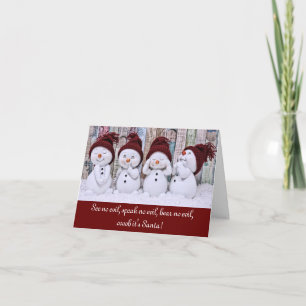 Cartão de Natal de Boneco de Neve Engraçado