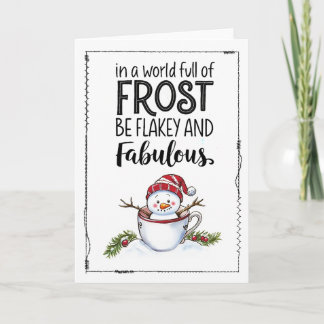 Cartão de Natal de Boneco de Neve Minimalista Fofo