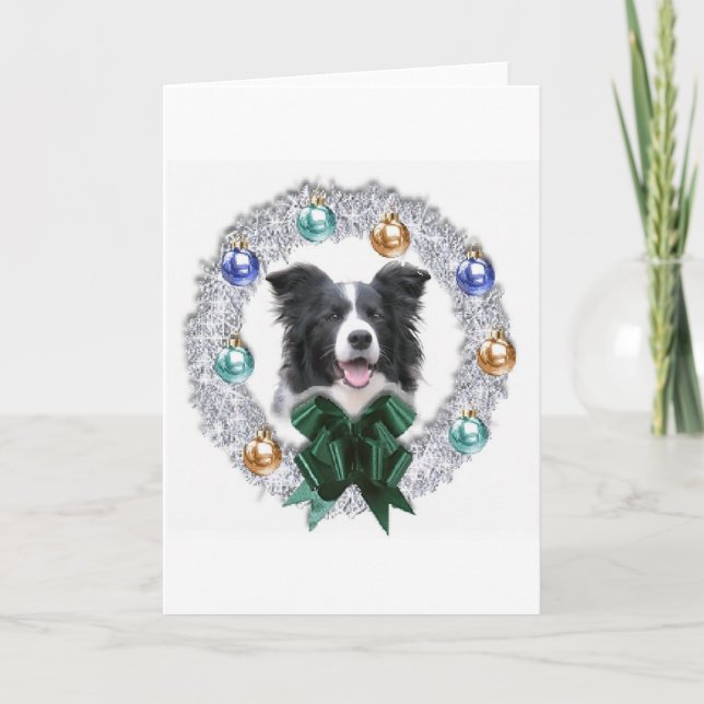 Cartão de Natal de border collie (Frente)