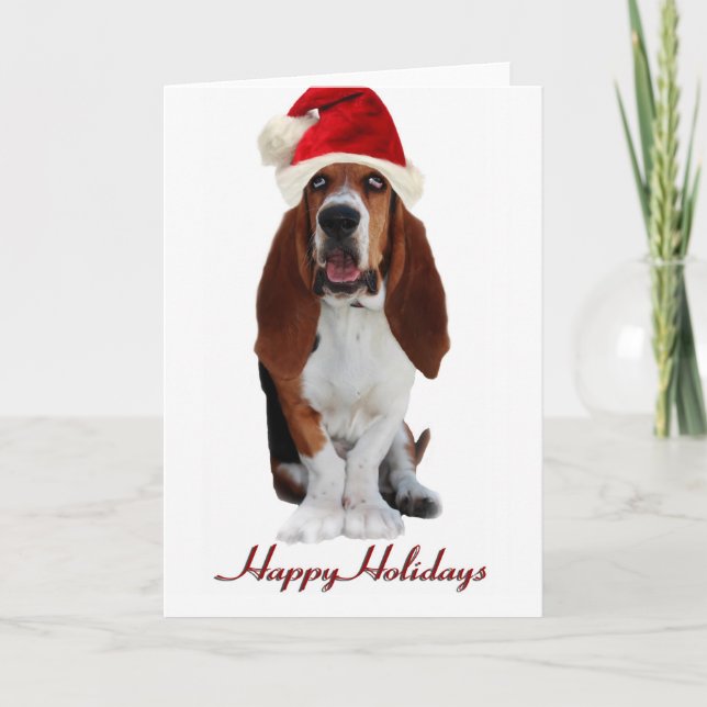 Cartão de Natal de Caça Basset (Frente)