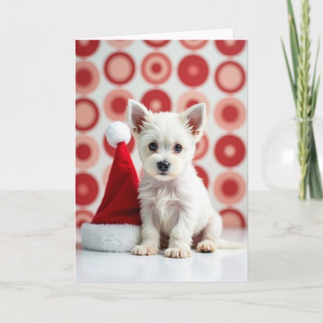 Cartão de Natal de Cachorrinho Encantador (Frente)