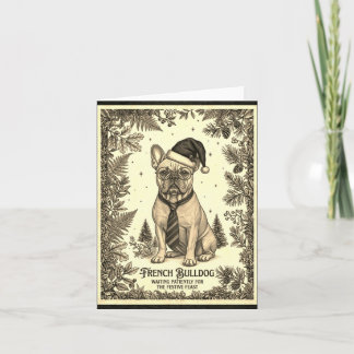 Cartão de Natal de Cachorro Bulldog Francês em Est