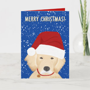 Cartão de Natal de Cachorro com Papai Noel