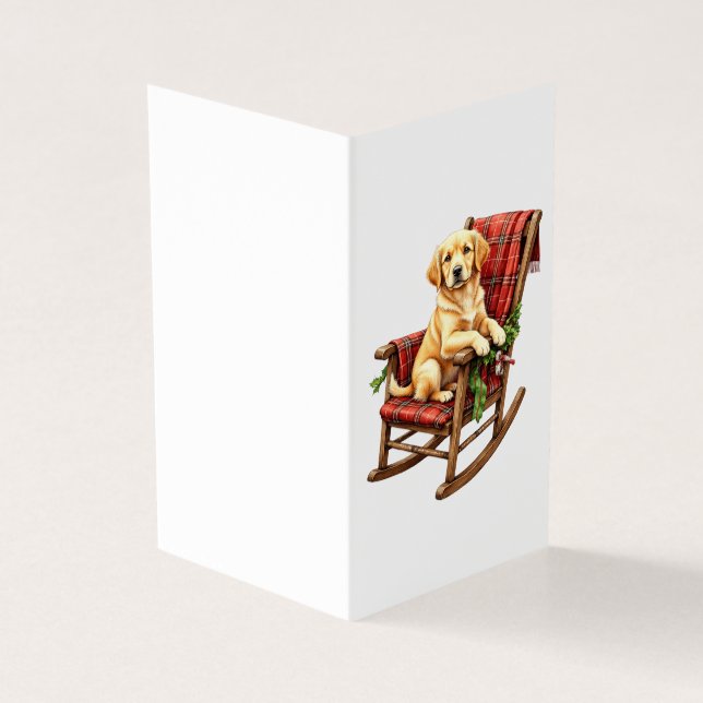 Cartão de Natal de Cachorro em Cadeira de Balanço (Exterior)