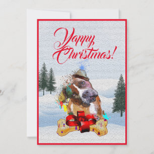 Cartão de Natal de Cachorro Engraçado Personalizáv
