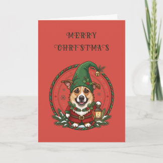 Cartão de Natal de Cachorro Fofo