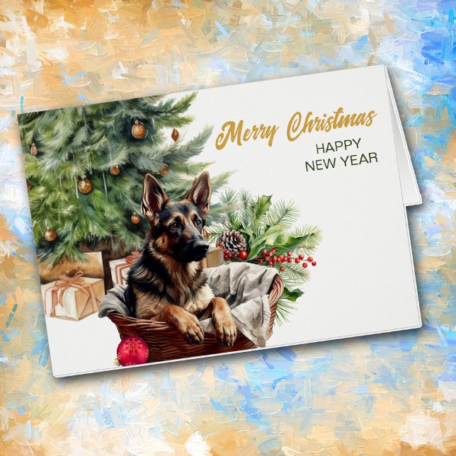Cartão de Natal de Cachorro german shepherd (Criador carregado)