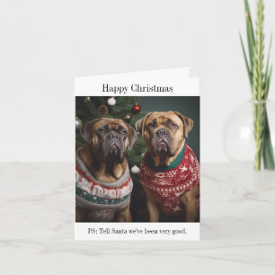 Cartão de Natal de Cães Mastiff