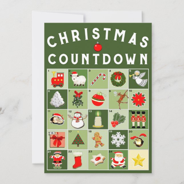 Cartão de Natal de Calendário Avançado (Frente)