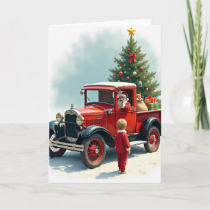 Cartão de Natal de Caminhão Antigo