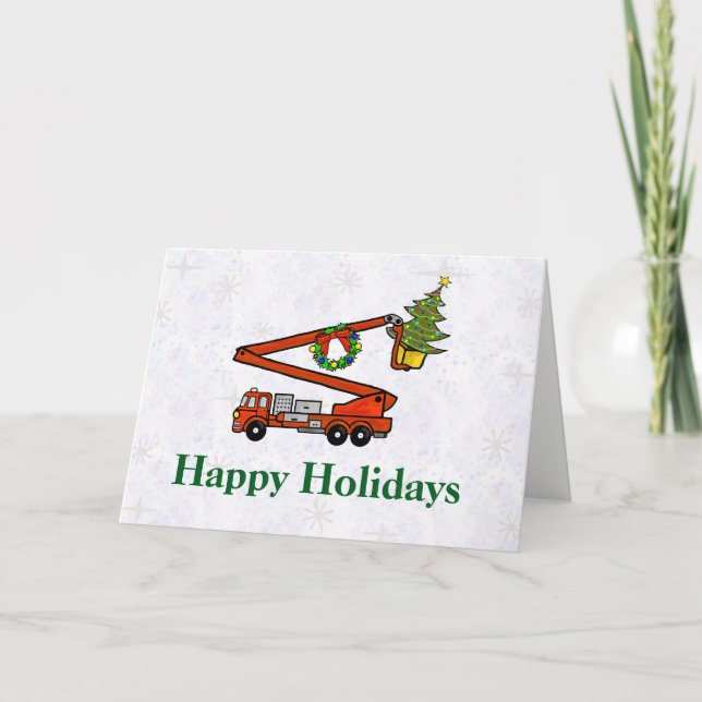 Cartão de Natal de caminhão de balde (Frente)