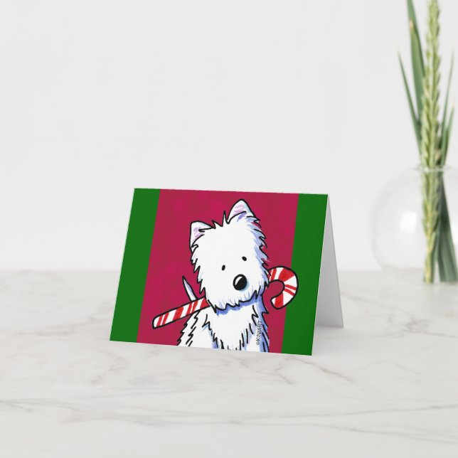 Cartão de Natal de Cane KiniArt Westie (Frente)