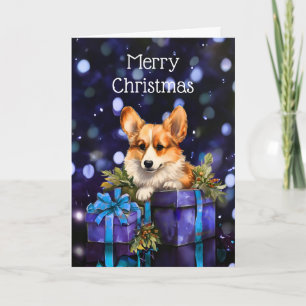 Cartão de Natal de Cão Cachorro Corgi