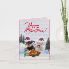 Cartão de Natal de Cão Cachorro Cute Personalizáve