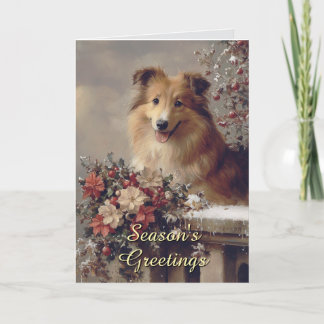 Cartão de Natal de Cão Cónico