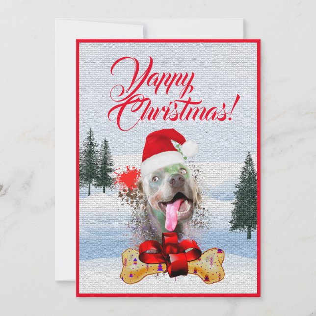 Cartão de Natal de Cão Engraçado Personalizável (Frente)