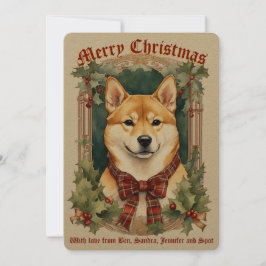 Cartão de Natal de Cão Shiba Inu